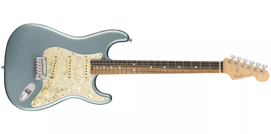 American Elite Stratocaster, Ebony Fingerboard - Satin Ice Blue Metallic