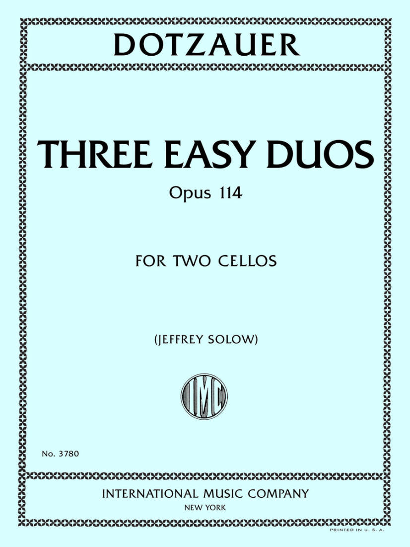 Three Easy Duos, Opus 114 - Dotzauer/Solow - Cello Duets - Book