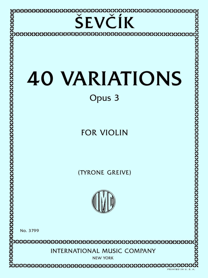 40 Variations, Opus 3 - Sevcik/Greive - Violin - Book