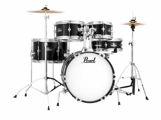 Roadshow Jr. 5-Piece Drum Kit (16,8,10,13,SD) with Cymbals and Hardware - Jet Black