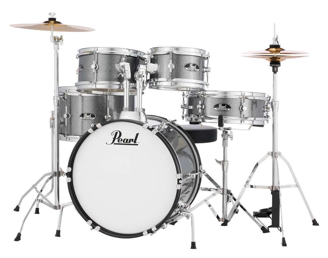 Roadshow Jr. 5-Piece Drum Kit (16,8,10,13,SD) with Cymbals and Hardware - Grindstone Sparkle