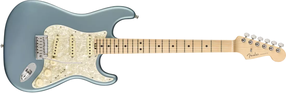 American Elite Strat, Maple Fingerboard - Satin Ice Blue Metallic