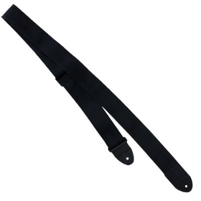 Nylon/Leather-End Guitar Strap with Pick Holder - Black