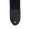 Cotton Weave/Leather Guitar Strap with Pick Holder - Black