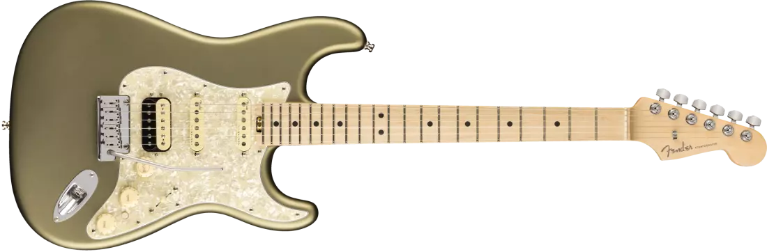 American Elite Stratocaster HSS Shawbucker w/Case - Satin Jade Pearl Metallic