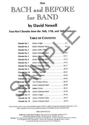 Bach and Before for Band - Newell - Flute - Book