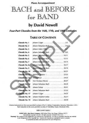 Bach and Before for Band - Newell - Piano Accompaniment - Book