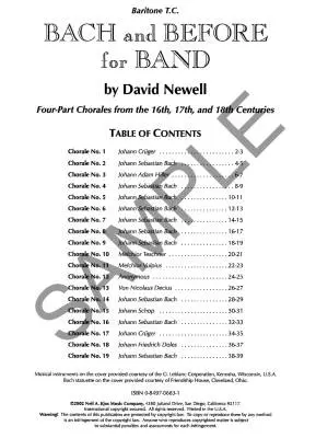 Bach and Before for Band - Newell - Baritone TC - Book