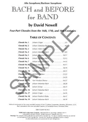 Bach and Before for Band - Newell - Alto & Baritone Saxophone - Book