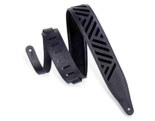 Levys - 2 1/2 Diamond Cut Out Guitar Strap - Black-Grey