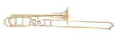S. E. Shires - Q-Series Large Bore Professional Trombone with Rotary F-Attachment - Gold-Brass Bell
