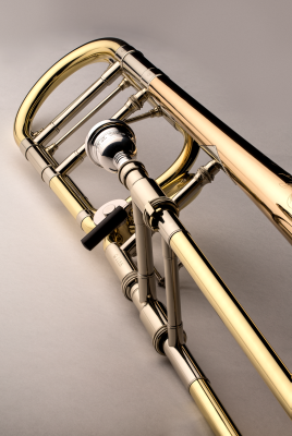 Q-Series Large Bore Professional Trombone with Rotary F-Attachment - Gold-Brass Bell