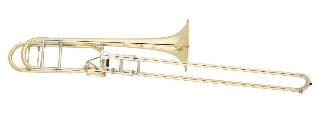 Q-Series Large Bore Professional Trombone with Axial F-Attachment - Yellow-Brass Bell