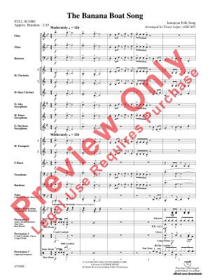 The Banana Boat Song - Jamaican Folk Song/Lopez - Concert Band - Gr. 2