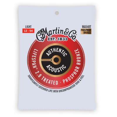 Martin Guitars - Authentic Acoustic Lifespan 2.0 Guitar Strings - 92/8 Phosphor Bronze - Light 12-52
