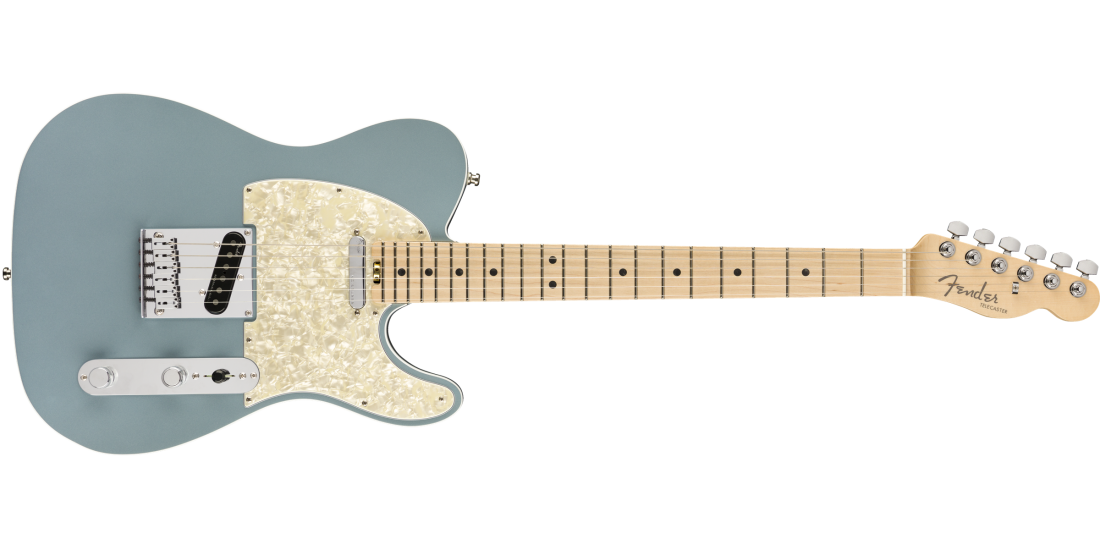 American Elite Telecaster with Maple Fingerboard - Satin Ice Blue Metallic  with Case