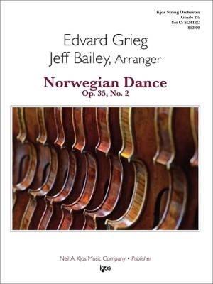 Kjos Music - Norwegian Dance, Op. 35, No. 2 - Grieg/Bailey - String Orchestra - Gr. 2.5