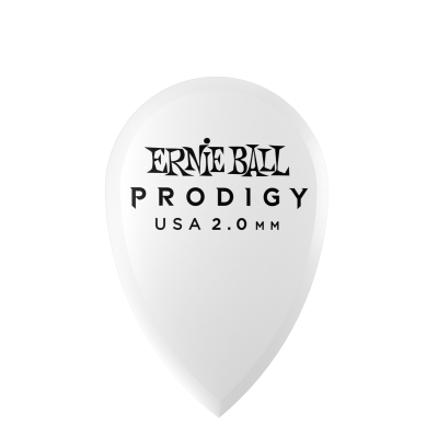 Ernie Ball - Prodigy White Teardrop Picks 2.0mm - 6 Pack