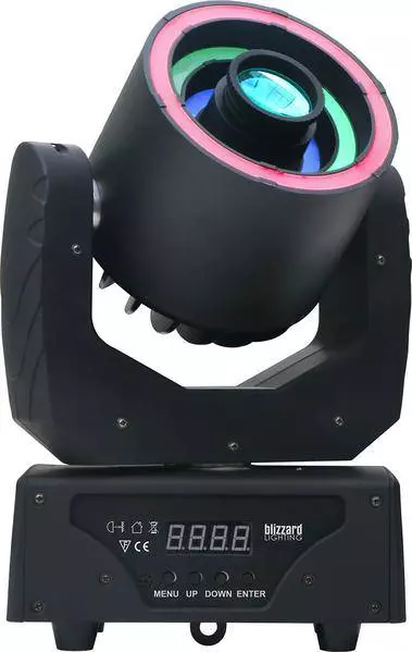 Hypno Spot Moving Head w/30W RGBW LED, 9 Gobos, 3 LED Rings