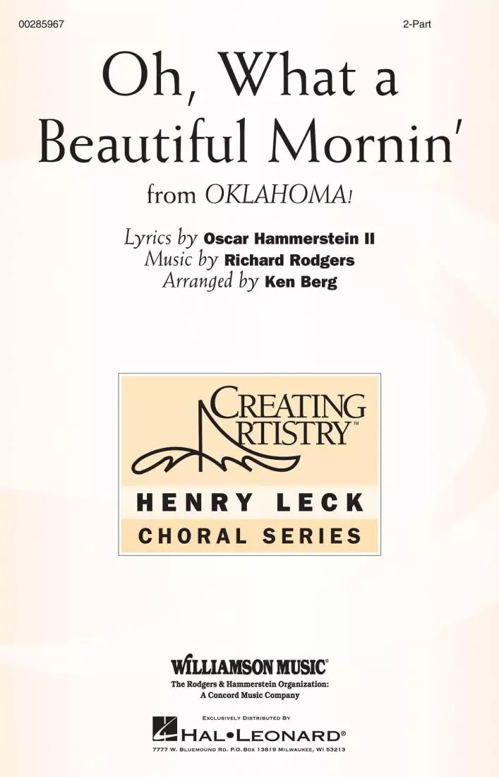 Oh What a Beautiful Mornin\' - Rodgers /Hammerstein /Berg - 2pt