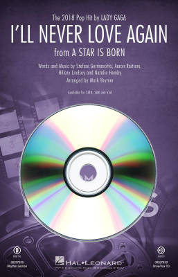 Hal Leonard - Ill Never Love Again (from A Star Is Born) - Lady Gaga/Brymer - ShowTrax CD