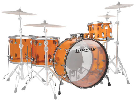 Ludwig Drums - Vistalite Zep 5-Piece Shell Pack (26,14,16,18,SD) - Amber