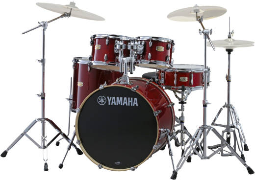 Yamaha - Stage Custom Birch 5-Piece Drum Kit (22,16,12,10,SD) with Hardware - Cranberry Red