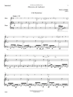 Pieces of Advice - Lansky - Horn in F/Piano