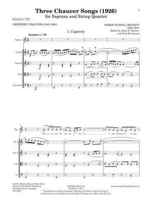 Three Chaucer Songs (1926) - Bennett - Soprano Voice/String Quartet