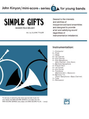 Alfred Publishing - Simple Gifts - Folk Tune - Tyler - Concert Band - Gr. 1