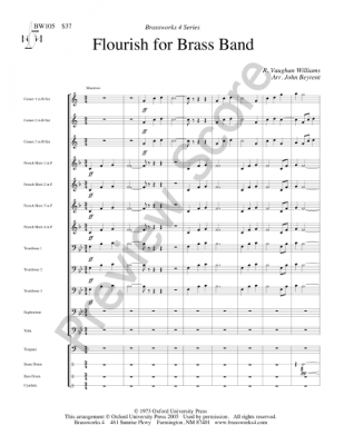 Flourish for Brass Band - Vaughan Williams/Beyrent - Brass Choir