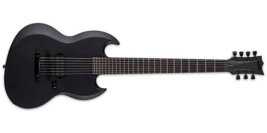 LTD Viper-7 Black Metal Series 7-String Electric Guitar - Black Satin