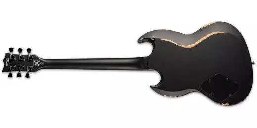 LTD Volsung Electric Guitar with Case - Distressed Black Satin