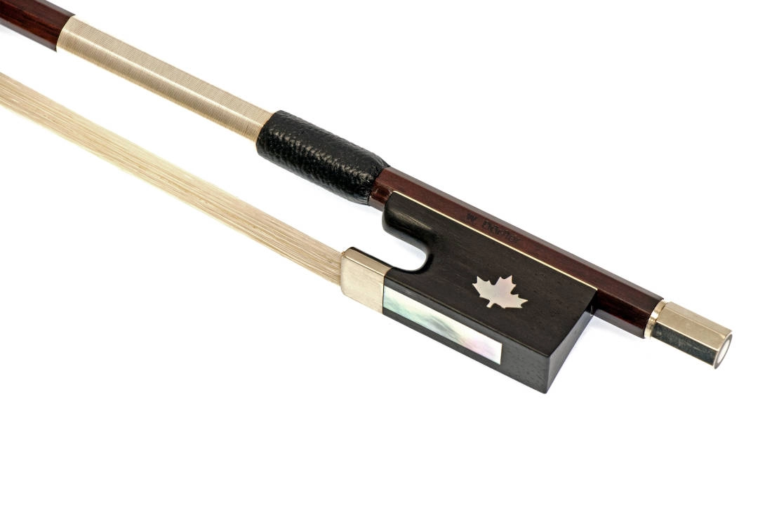 Pernambuco Violin Bow, Octagonal w/Maple Leaf Inlay