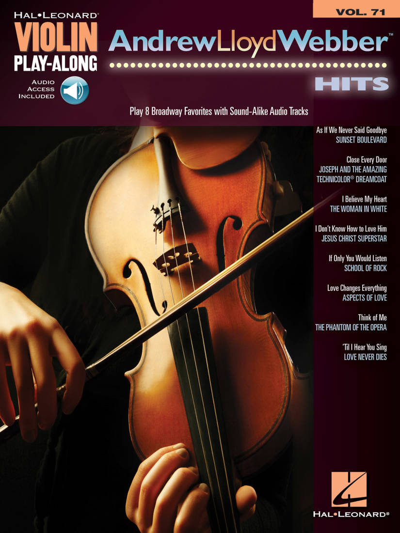 Andrew Lloyd Webber Hits: Violin Play-Along Volume 71 - Book/Audio Online
