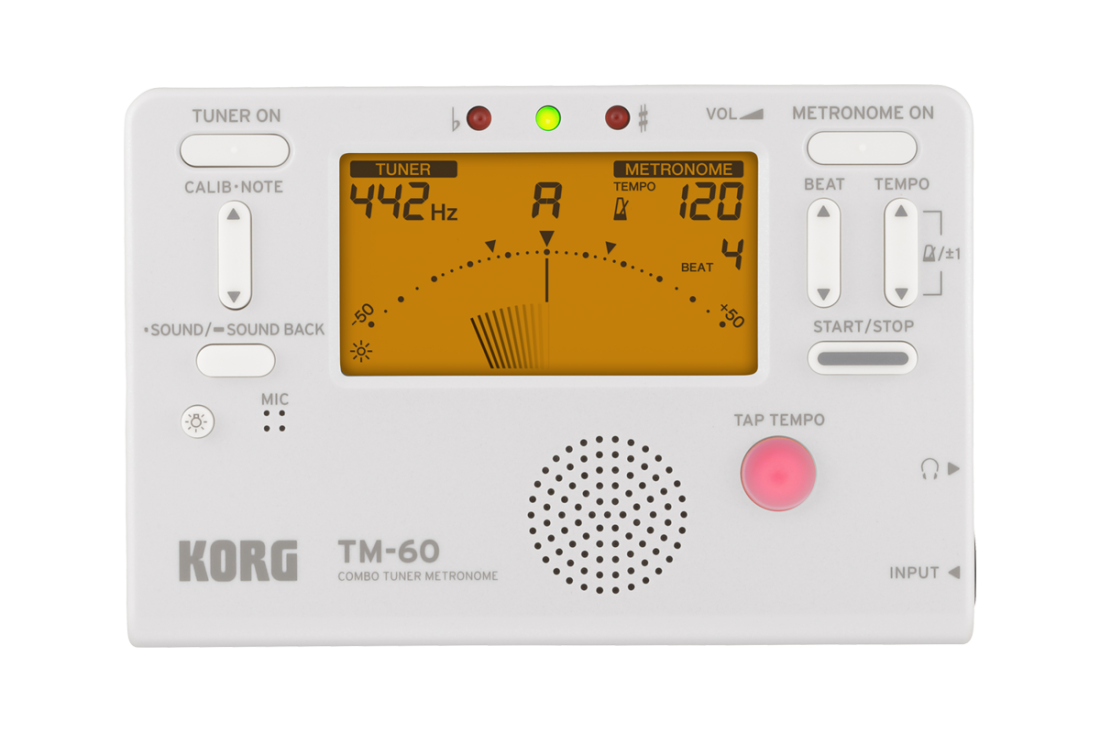 TM-60 Combo Tuner Metronome - White