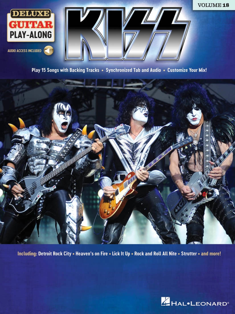 Kiss: Deluxe Guitar Play-Along Volume 18 - Guitar TAB - Book/Audio Online