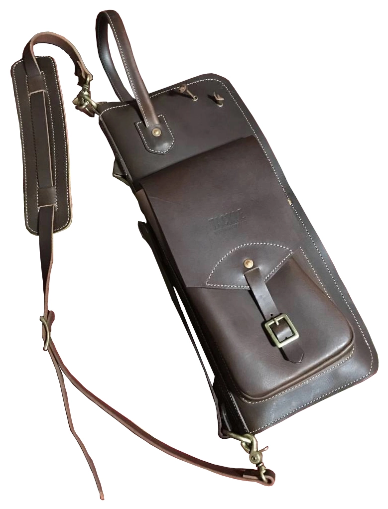 Leather Stick Case w/Stand - Brown