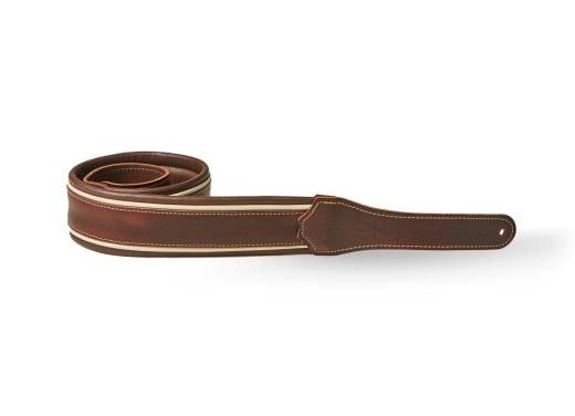 Taylor Guitars - 2.5 Century Guitar Strap with Cordovan/Ivory Leather Trim - Med Brown