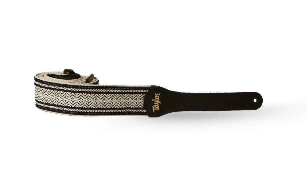 Jacquard Cotton 2\'\' Guitar Strap - White/Black