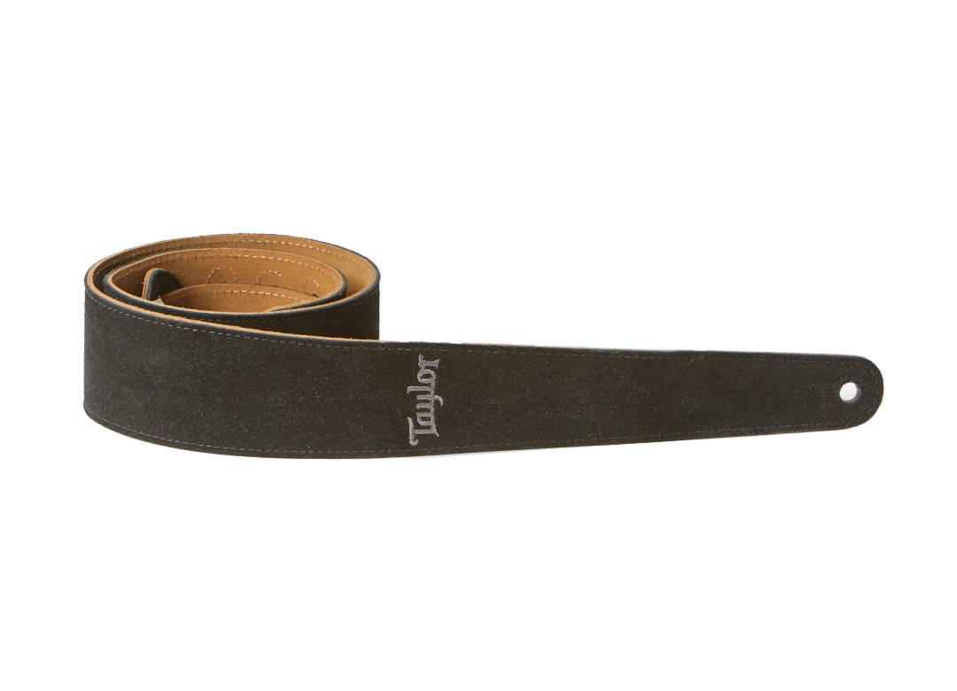2.5\'\' Embroidered Suede Guitar Strap - Black