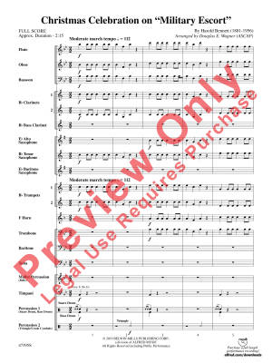 Christmas Celebration on \'\'Military Escort\'\' - Bennett/Wagner - Concert Band - Gr. 2