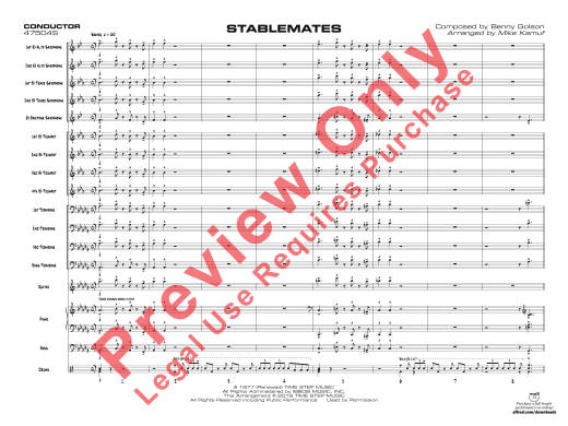 Stablemates - Golson/Kamuf - Jazz Ensemble - Gr. 3.5