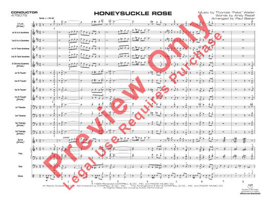 Honeysuckle Rose - Razaf/Waller/Baker - Jazz Ensemble - Gr. 2.5