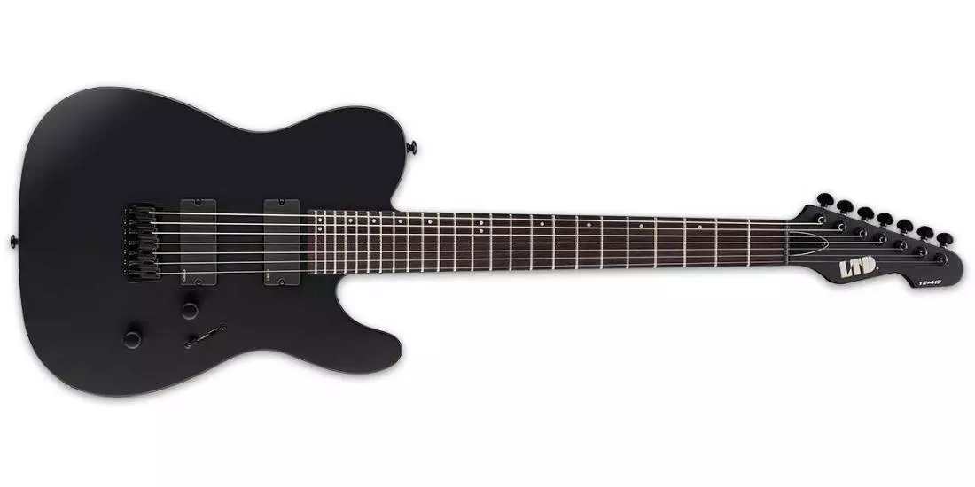 LTD TE- 417 7-String Electric Guitar - Black Satin