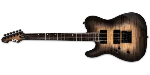 LTD TE-1000 EverTune Electric Guitar - Left Handed - Black Natural Burst