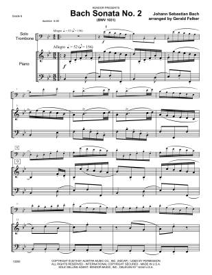 Bach Sonata No. 2 (BWV 1031) - Bach/Felker - Trombone/Piano - Sheet Music