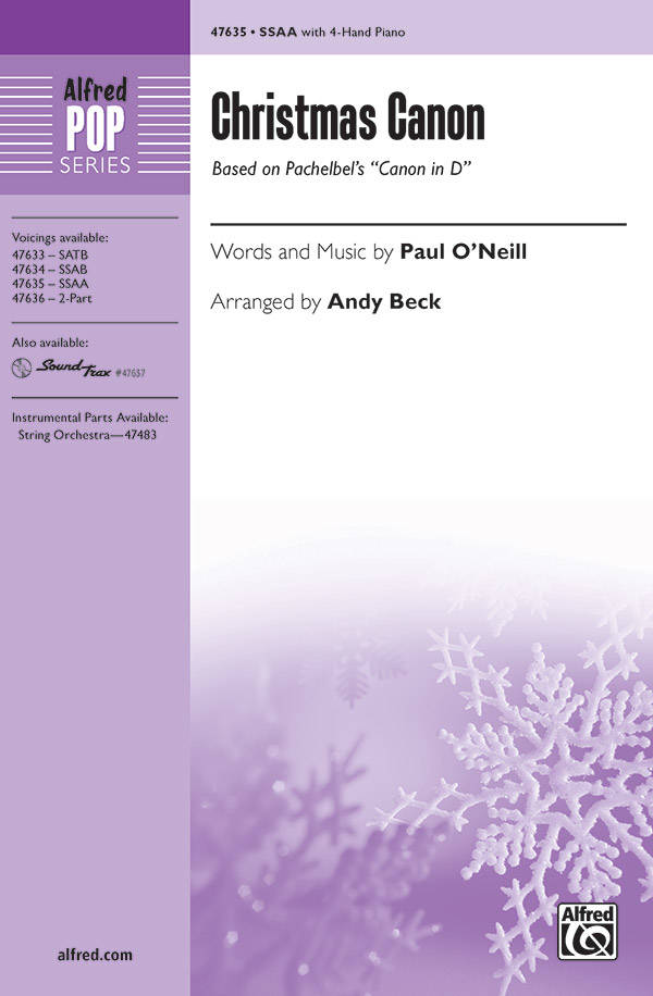 Christmas Canon (Based on Pachelbel\'s \'\'Canon in D\'\') - O\'Neill/Beck - SSAA