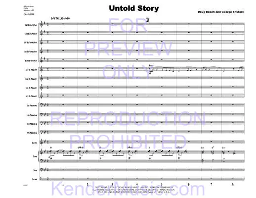 Untold Story - Beach/Shutack - Jazz Ensemble - Gr. Easy
