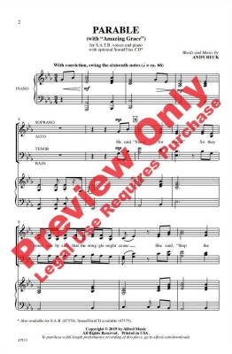 Parable  (with \'\'Amazing Grace\'\') - Beck - SATB